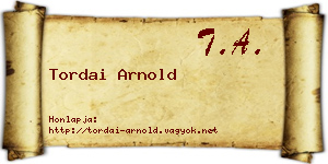 Tordai Arnold névjegykártya