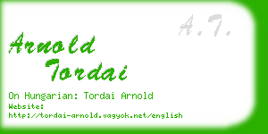 arnold tordai business card